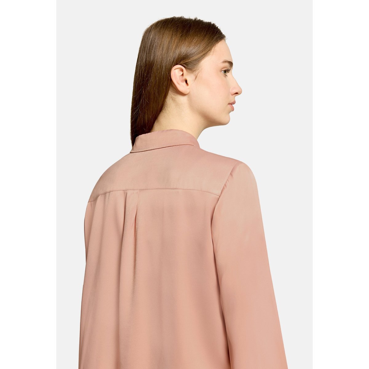 Chemisier en satin à boutons peach beige, CARTOON