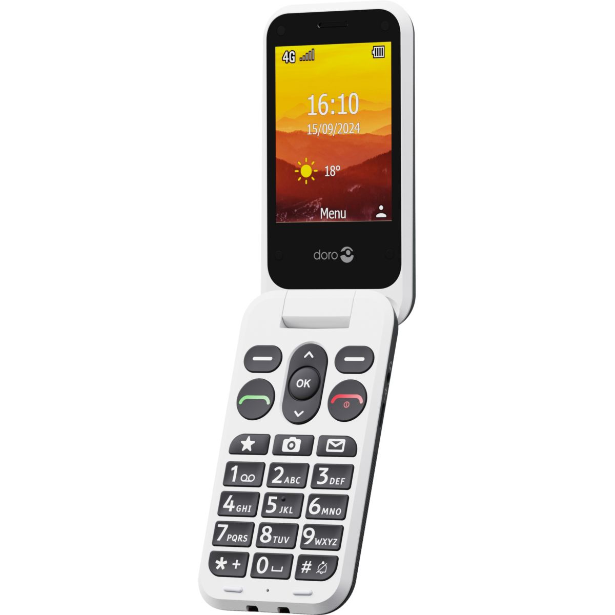 Téléphone portable Leva L20 Rouge/Blanc couleur unique, DORO