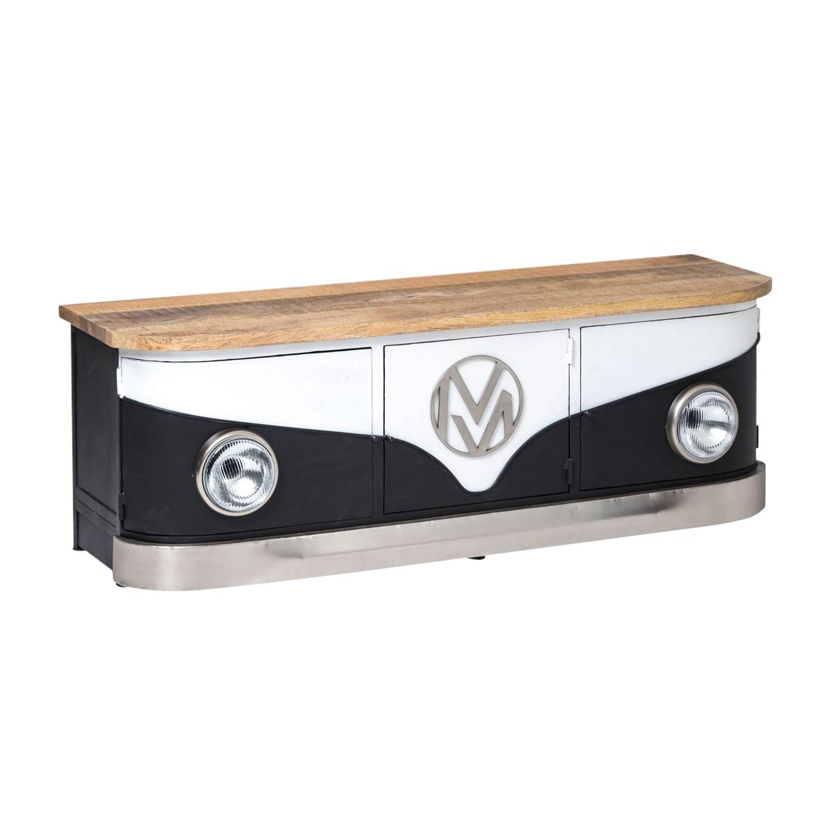 Meuble TV en métal COMBI noir, MADE IN MEUBLES