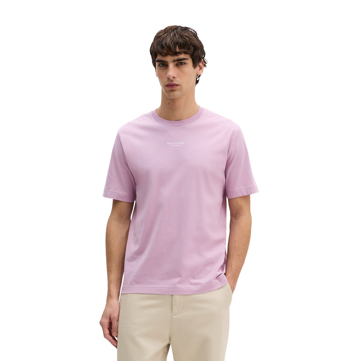 T-shirt regular en pur coton bio violet, MARC O'POLO