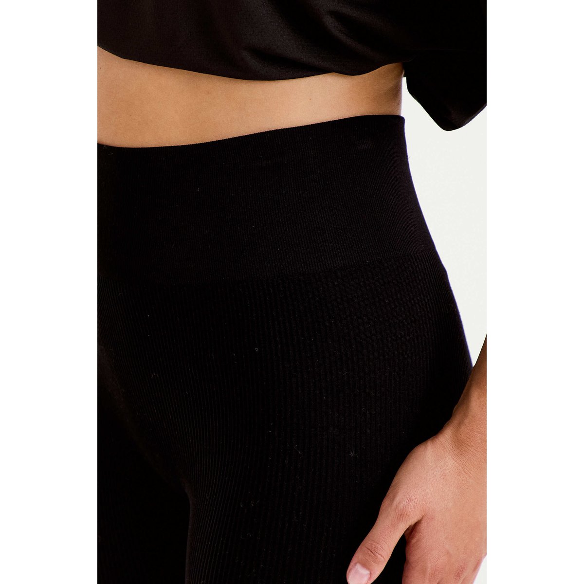 Leggings taille haute sans couture noir, CACHE CACHE