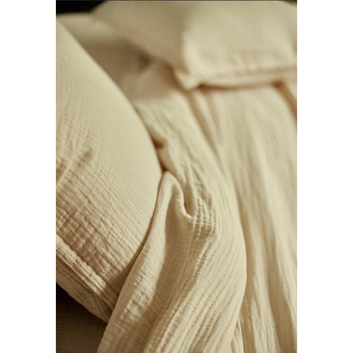Housse de couette en gaze de coton jaune ivoire, GABRIELLE PARIS
