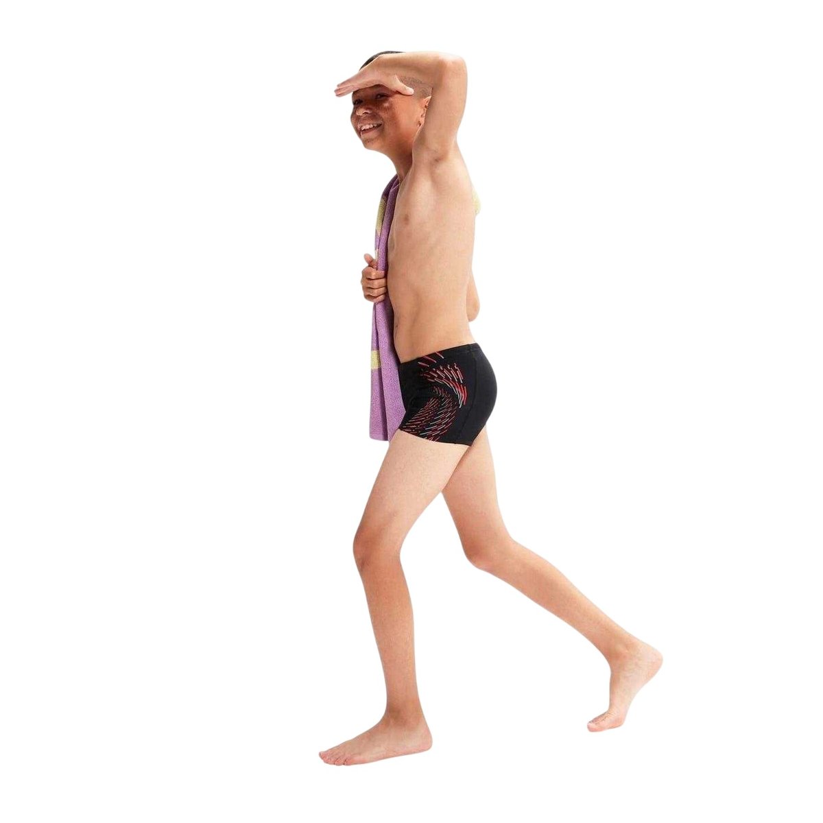 Short de bain motif/style lignes PLACEMENT bleu marine / vert, SPEEDO