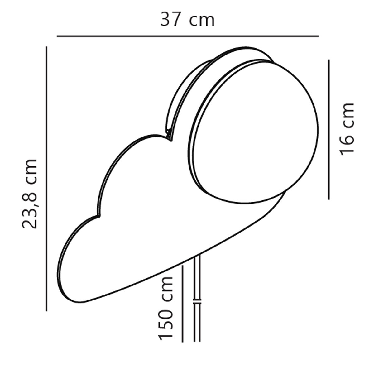 Applique murale chambre enfant, en forme de nuage en plastique et verre opalin, SKYKU CLOUD blanc, NORDLUX