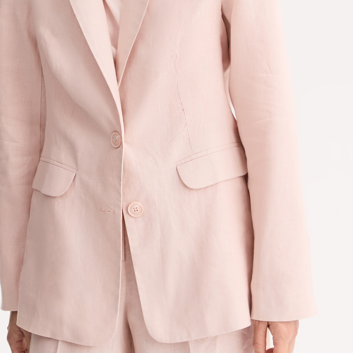 Linen Straight Fit Blazer pink, ANNE WEYBURN