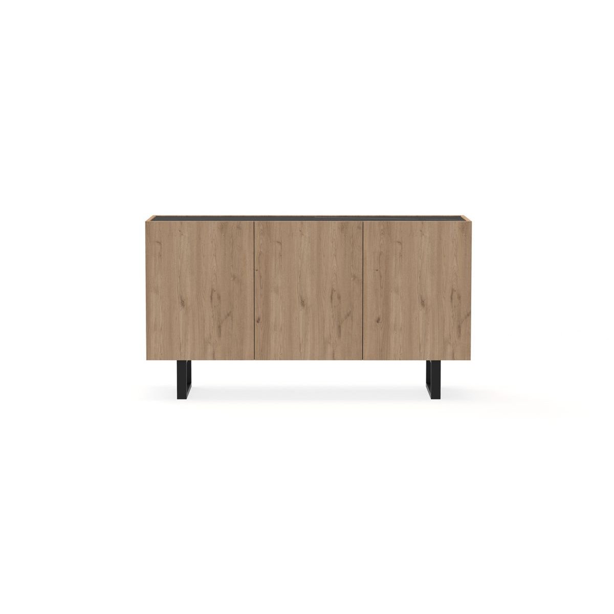 Buffet bas en panneaux de particules 3 portes 140 cm, OPERA marron clair, BOBOCHIC
