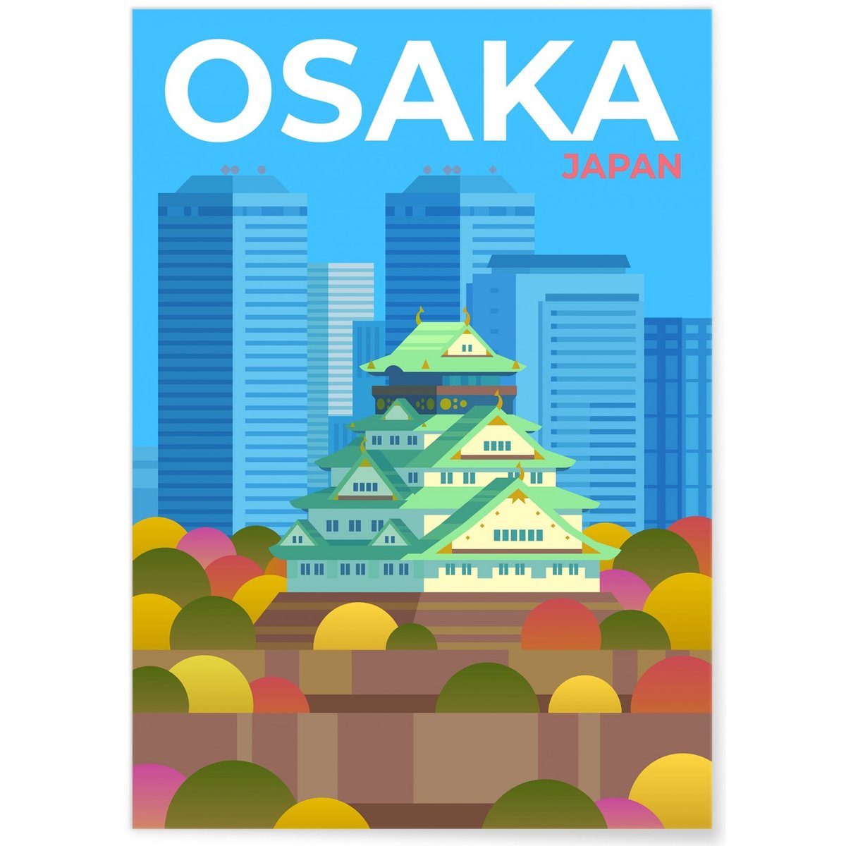 Affiche ville Osaka blanc, L'AFFICHERIE