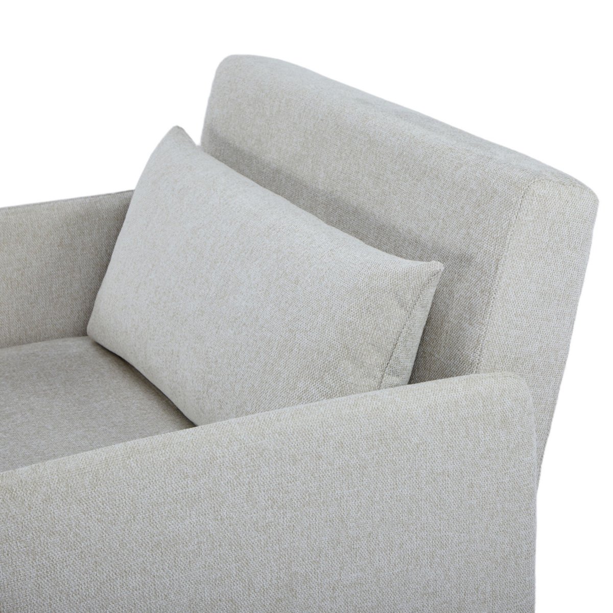 Fauteuil convertible en tissu pieds bois clair- BELUSHI beige, DRAWER