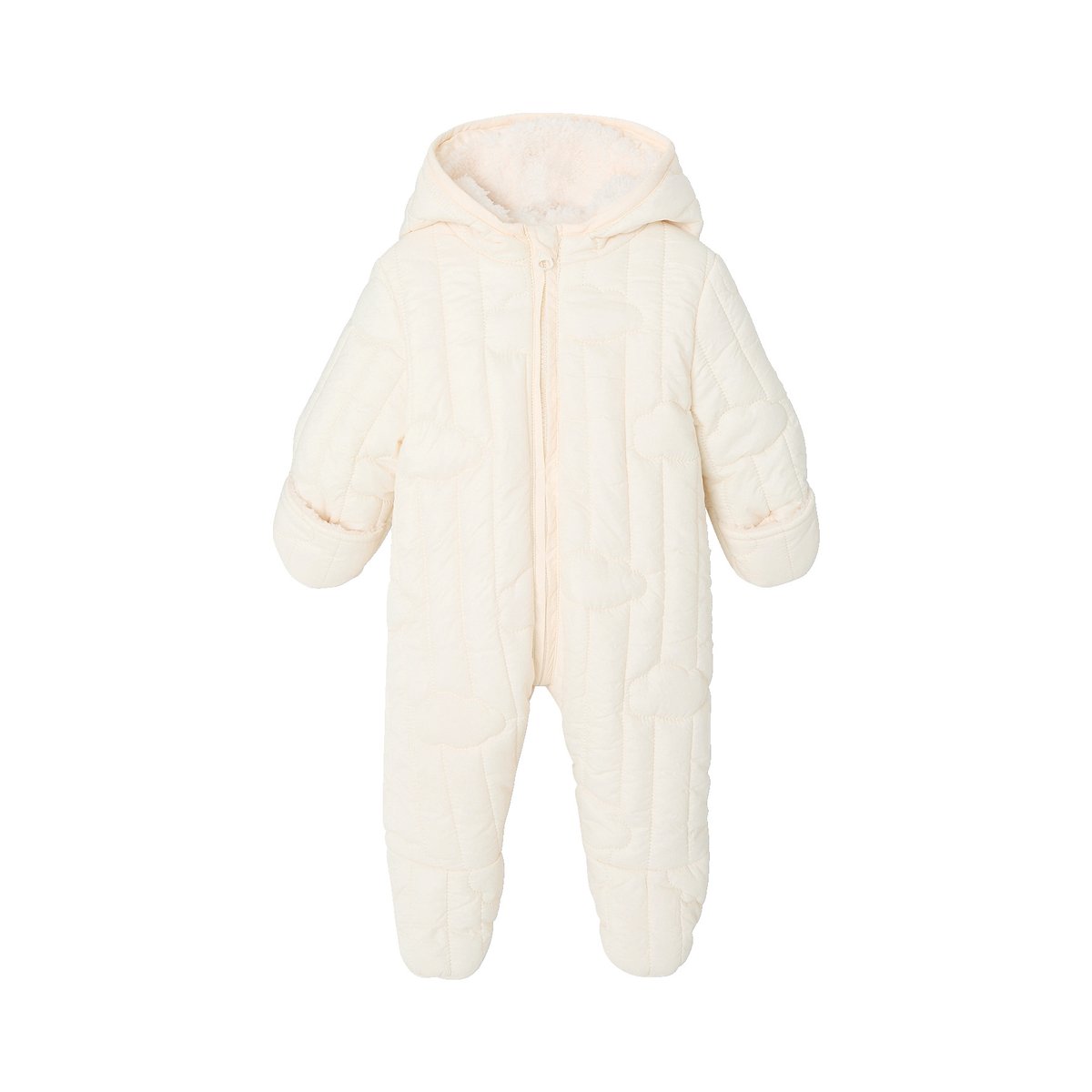 Combipilote naissance avec capuche écru, VERTBAUDET