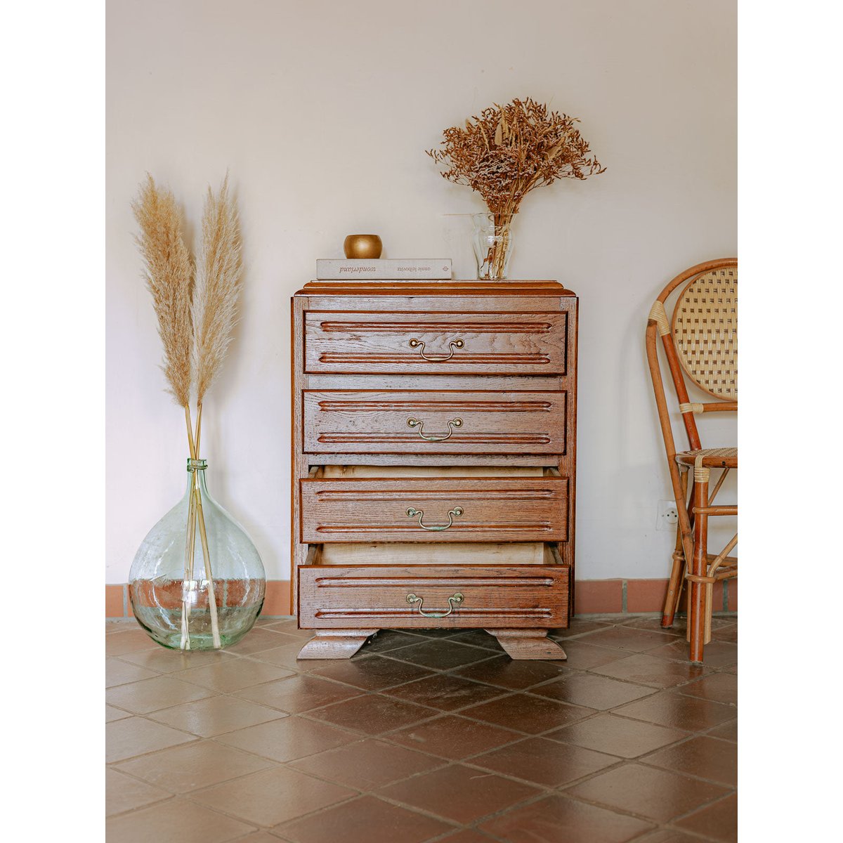 Commode classique en chêne massif Garance N°701 - Bon état bois clair, DEBONGOUT