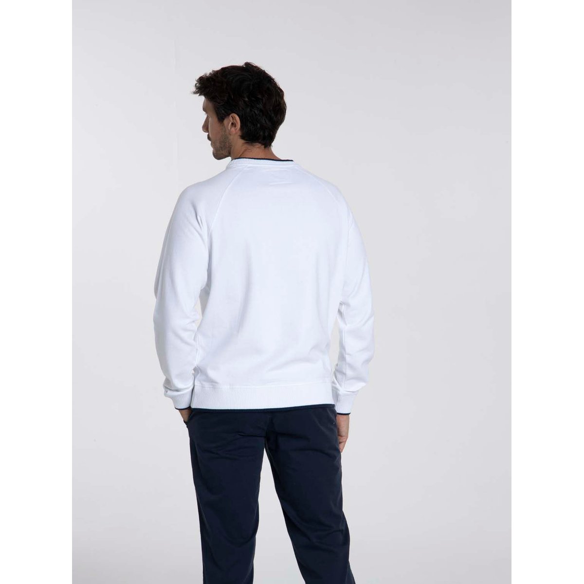 Sweat manches longues coton SENLIS blanc, GENTLEMAN FARMER