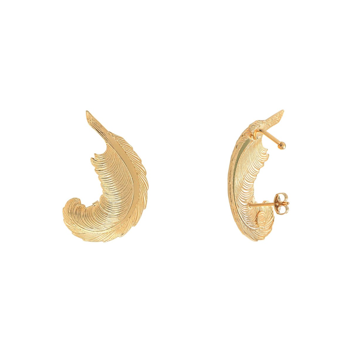 Boucle d'oreille feather unitaire doré, CAROLINE NAJMAN