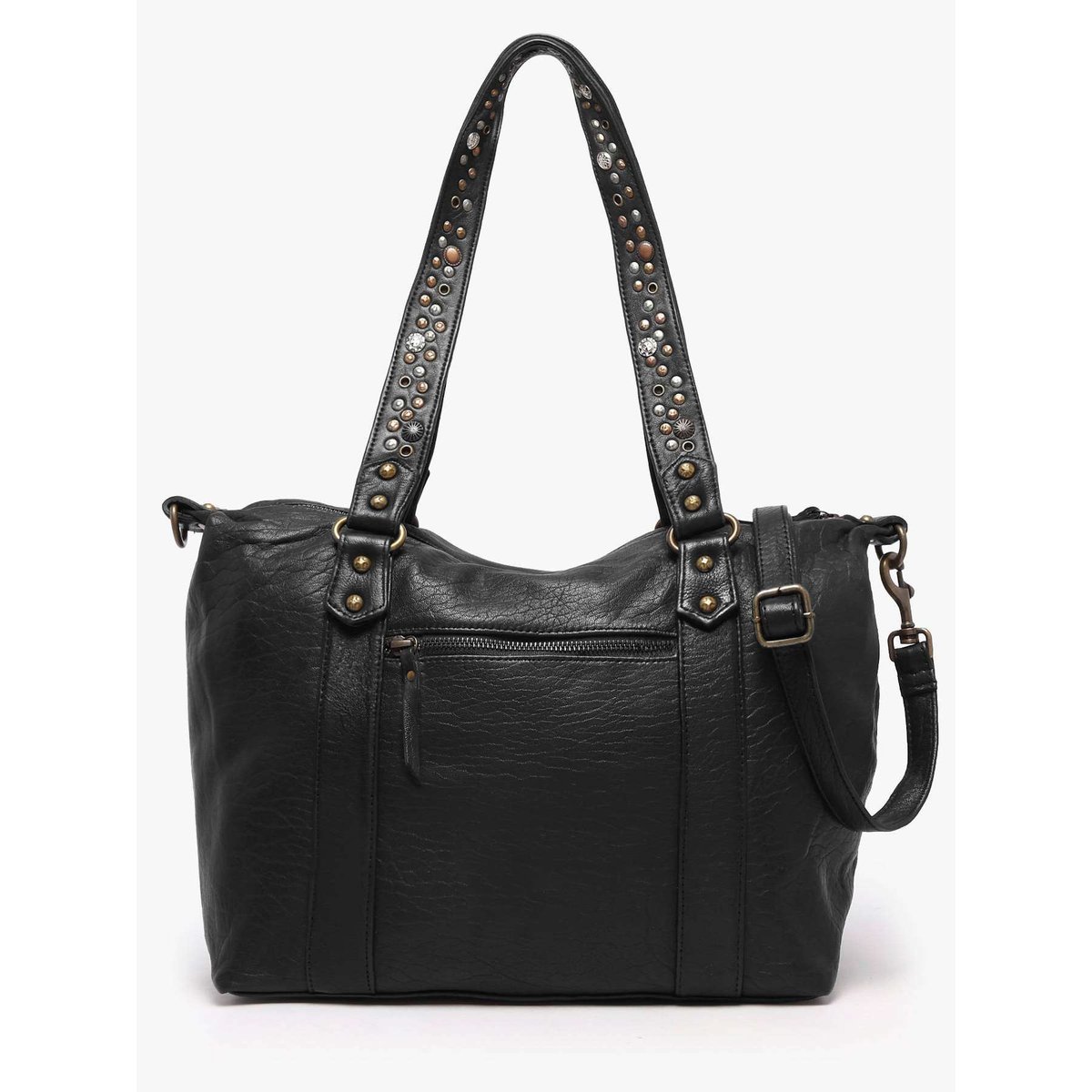 Sac porté épaule Brooklyn cuir black, BASILIC PEPPER