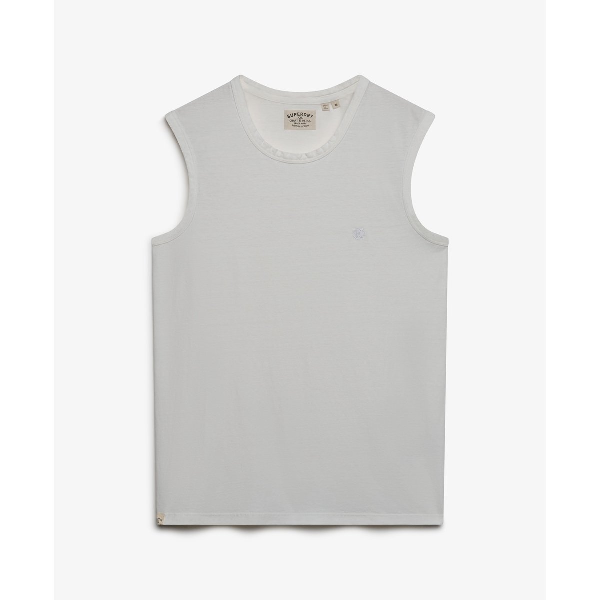 Débardeur Classic Cotton Linen Coupe Décontractée blanc citron vert, SUPERDRY