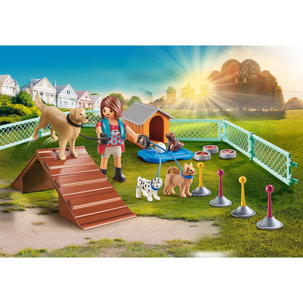 City Life Set cadeau Educatrice et chiens multicolore, PLAYMOBIL