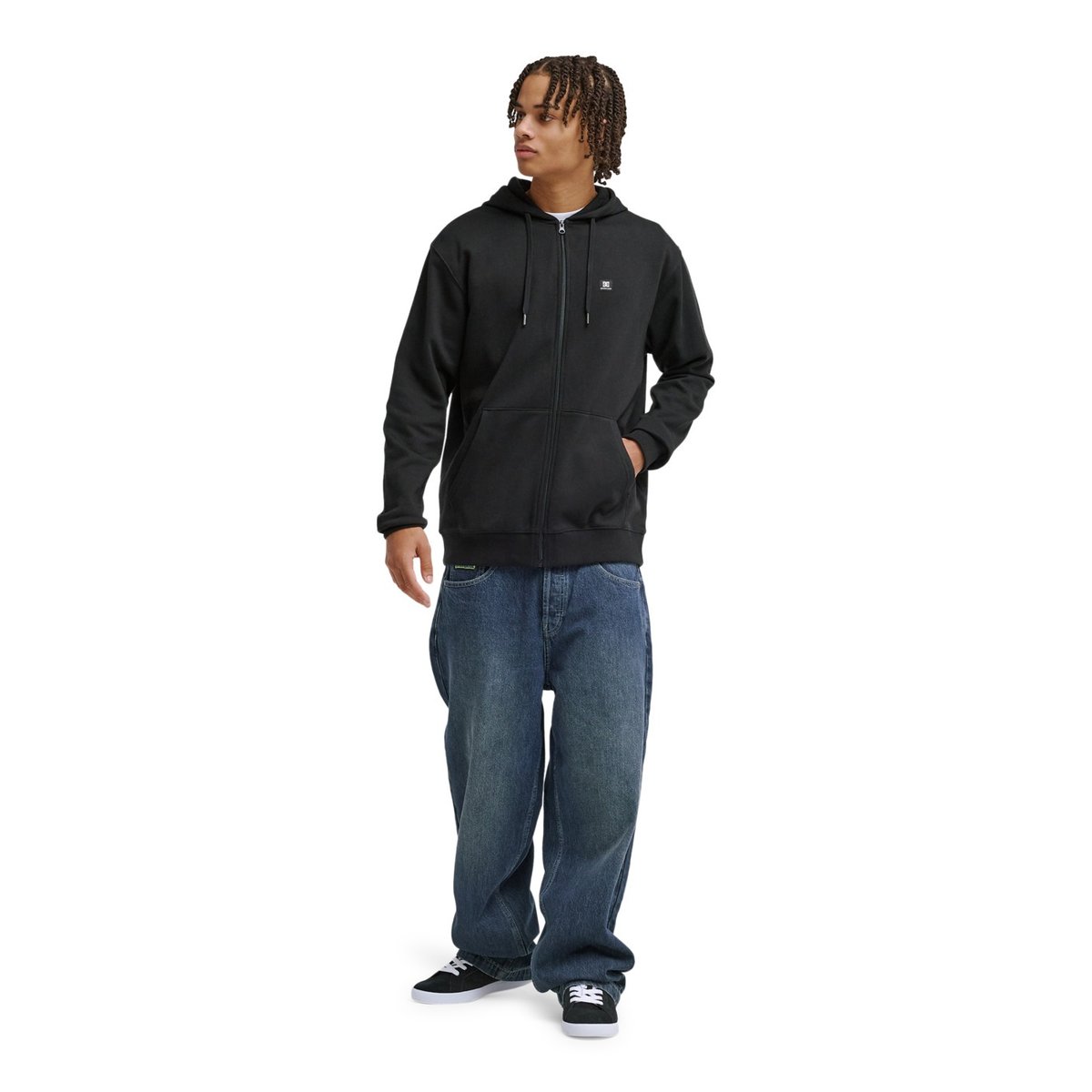 Sweat à capuche zippé LORION. noir black, DC SHOES