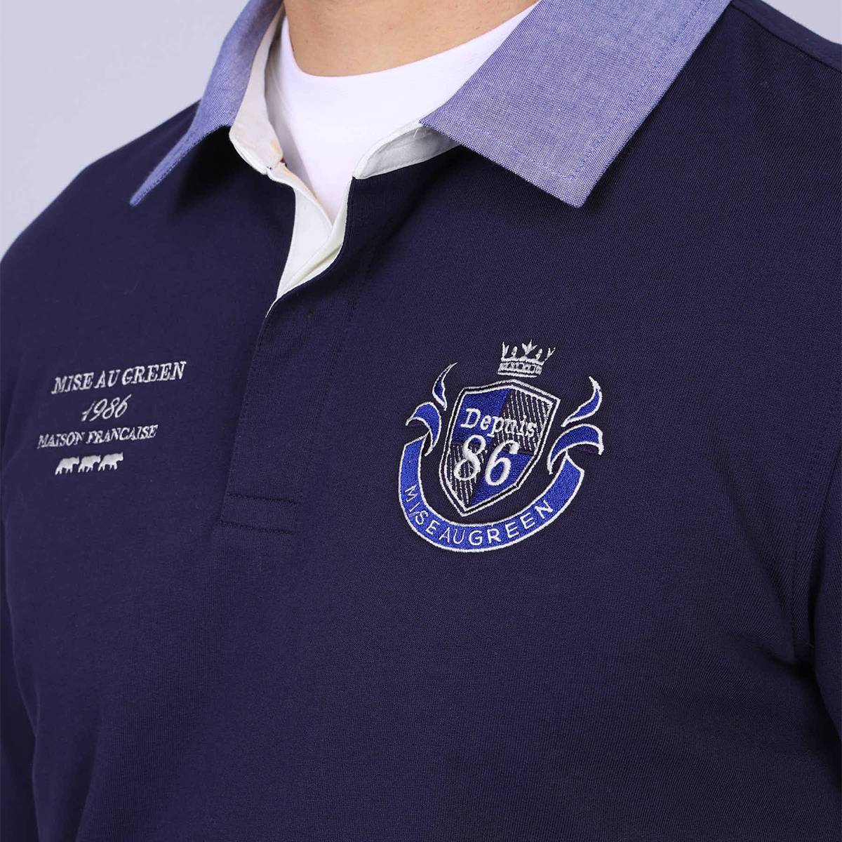Polo Rugby avec blason bleu marine, MISE AU GREEN