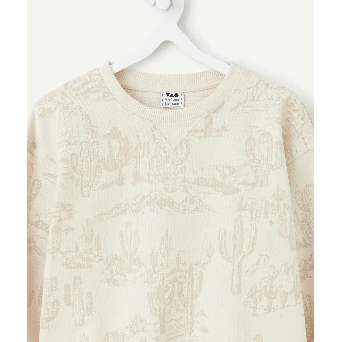 Desert Print Sweatshirt with Crew Neck light beige, TAPE A L'OEIL
