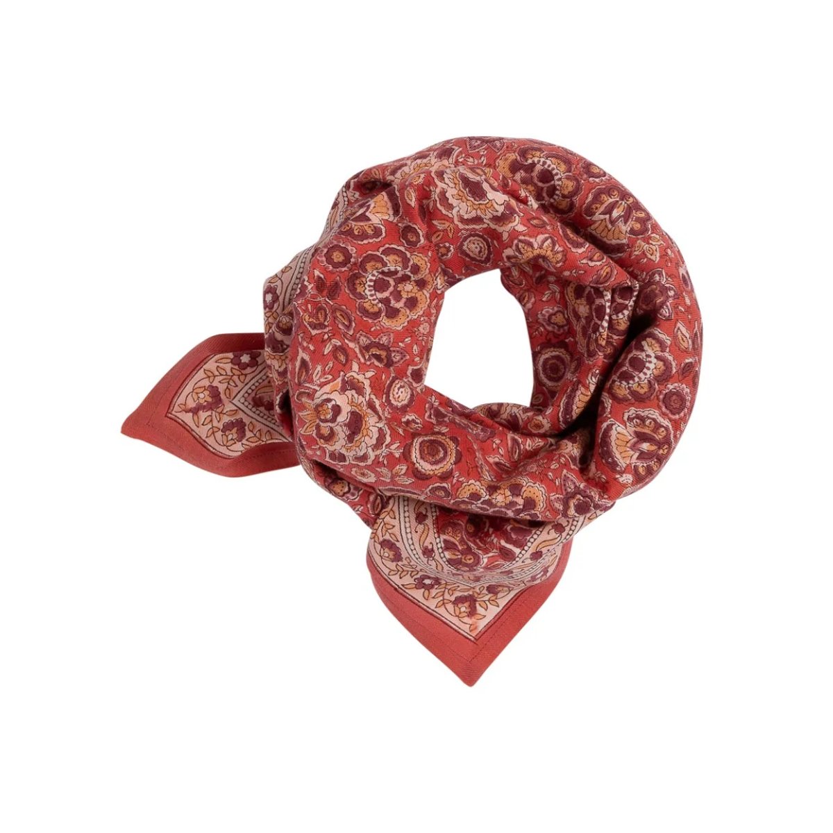 Foulard adulte en coton Garda rose framboise, BINDI ATELIER