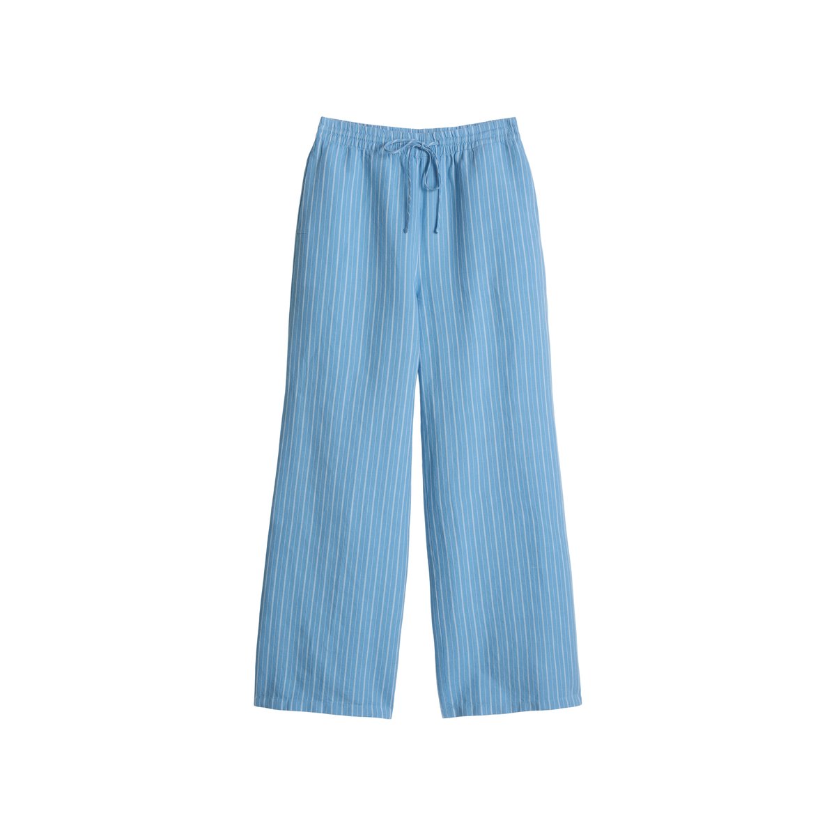 Pull-on-pantalon rayé relaxed en mélange de lin et de coton bleu, MARC O’POLO DENIM