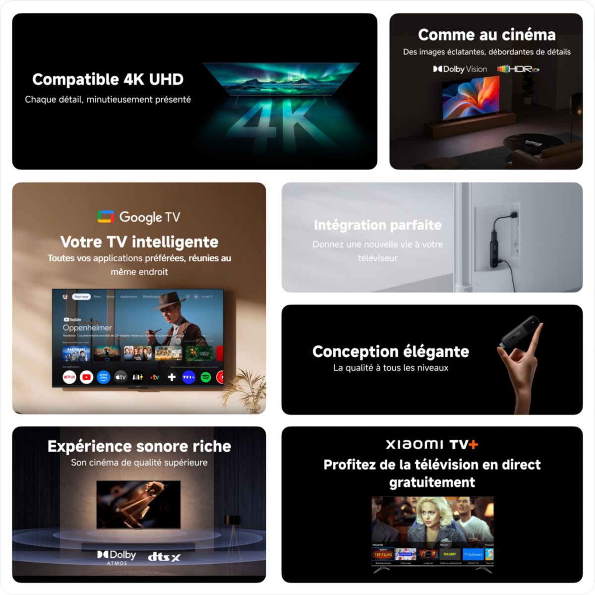 Clé TV STICK TV 4K OB6-EU couleur unique, XIAOMI
