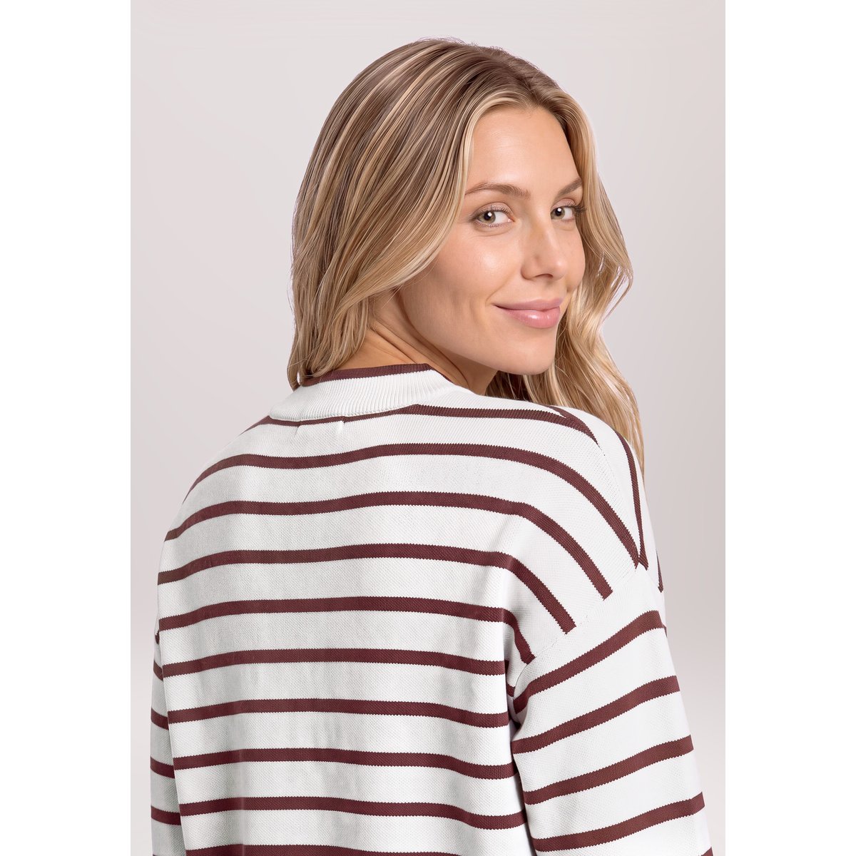 Pull-over en maille à rayures cream/dark red, BETTY & CO