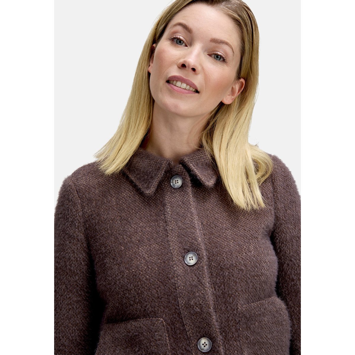 Veste casual à poches plaquées dark almond, CARTOON