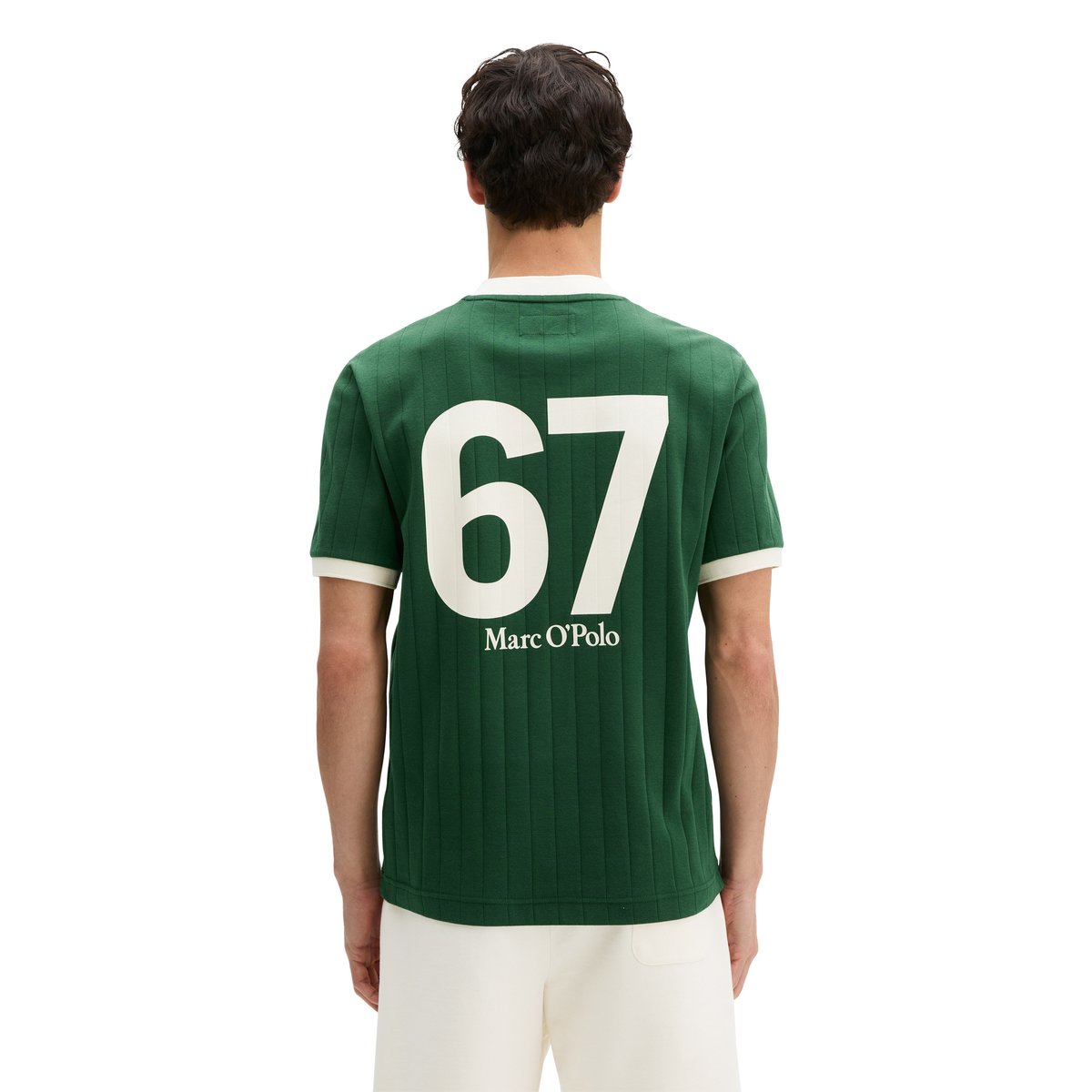 MOP Club '67 Football Tricot Shirt, Rib avec un grand imprimé au dos vert fonce, MARC O'POLO
