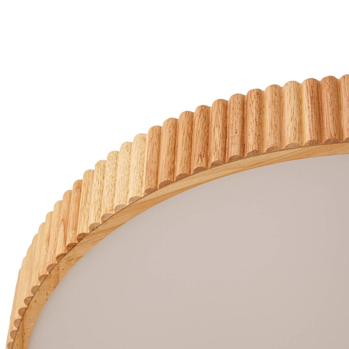 Plafonnier en bois moderneLED, Velua blanc, bois clair, LINDBY