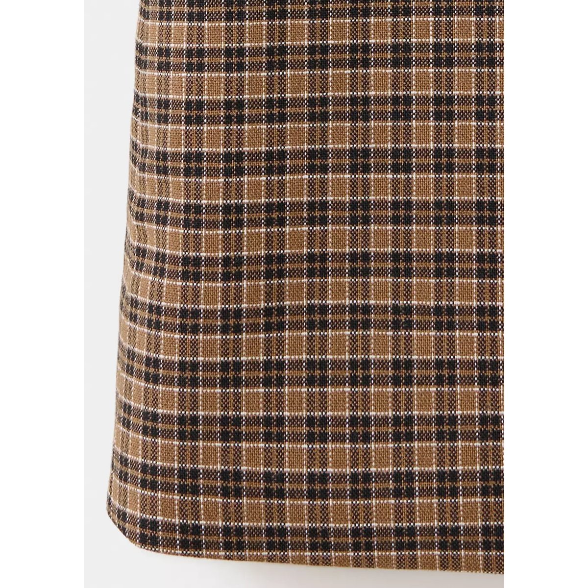 Jupe courte carreaux marron, MANGO