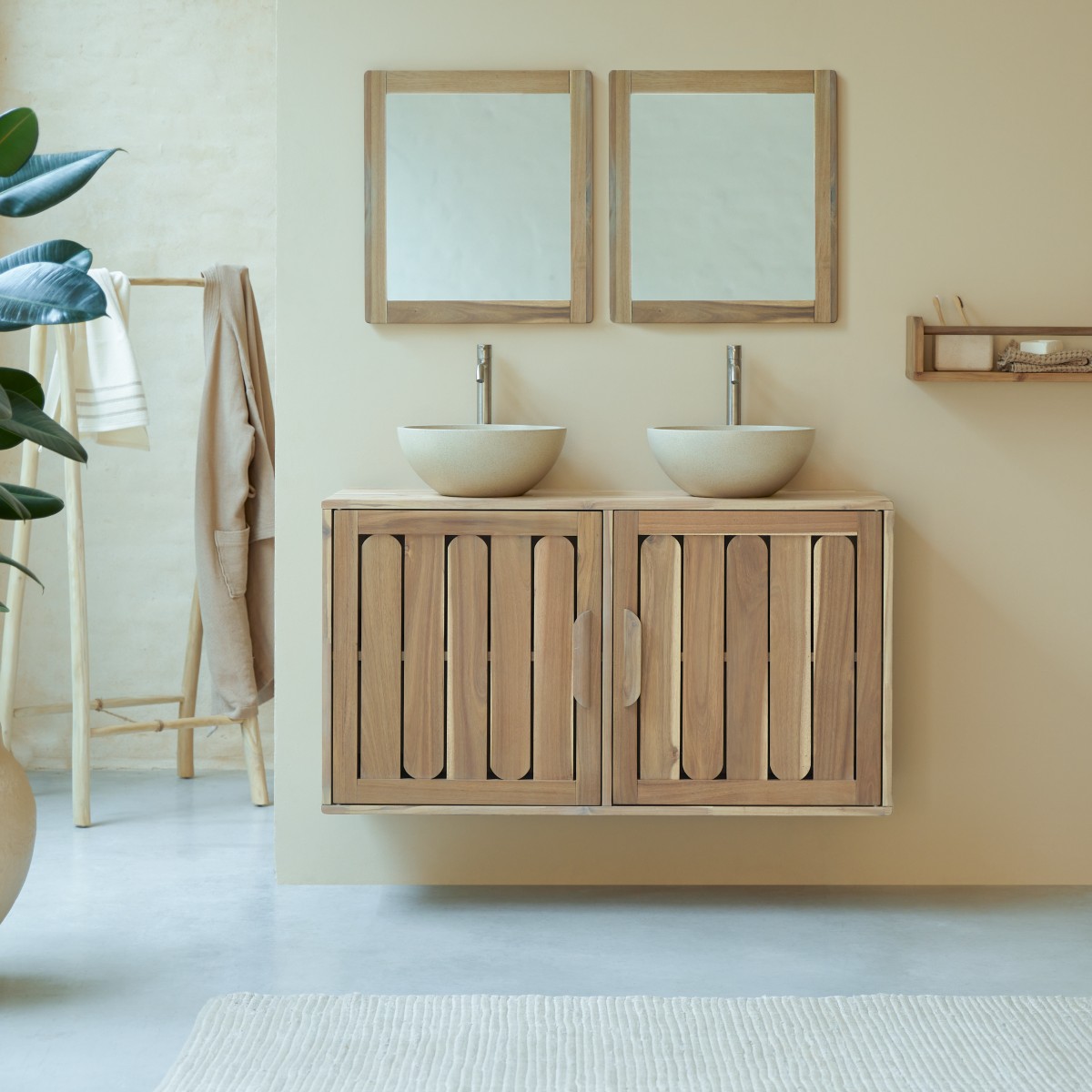 Meuble Salle De Bain en Acacia massif, LILA naturel, TIKAMOON