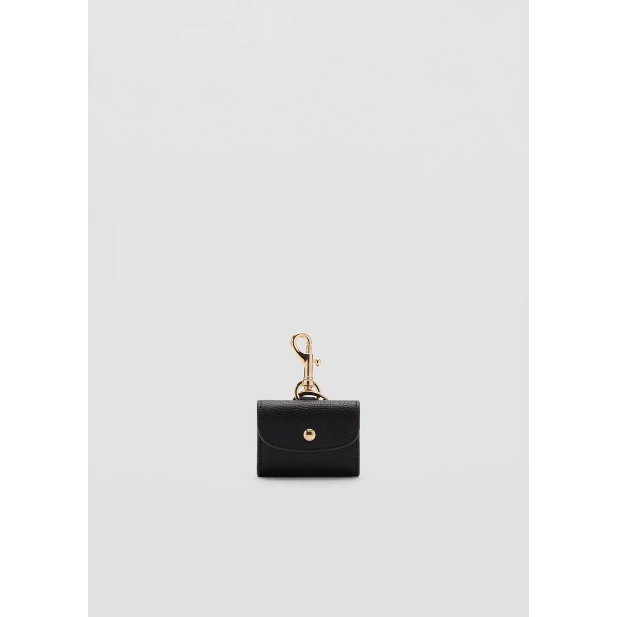 Porte-clés mini sac à rabat noir, MANGO
