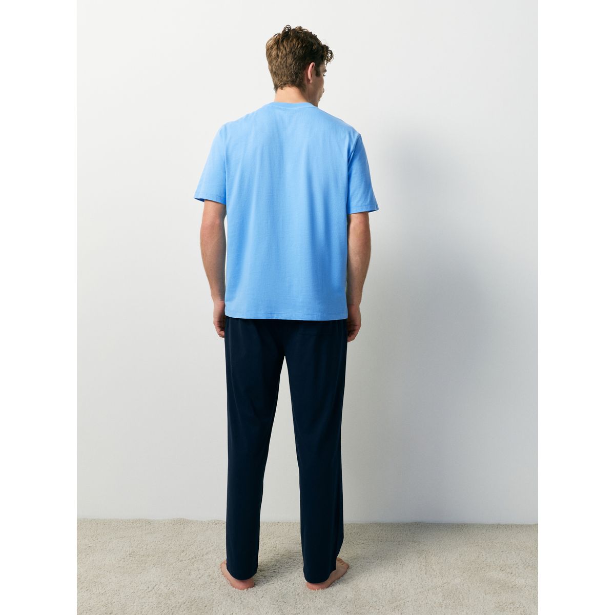 Pyjama en jersey à manches courtes et motif bleu, NEXT