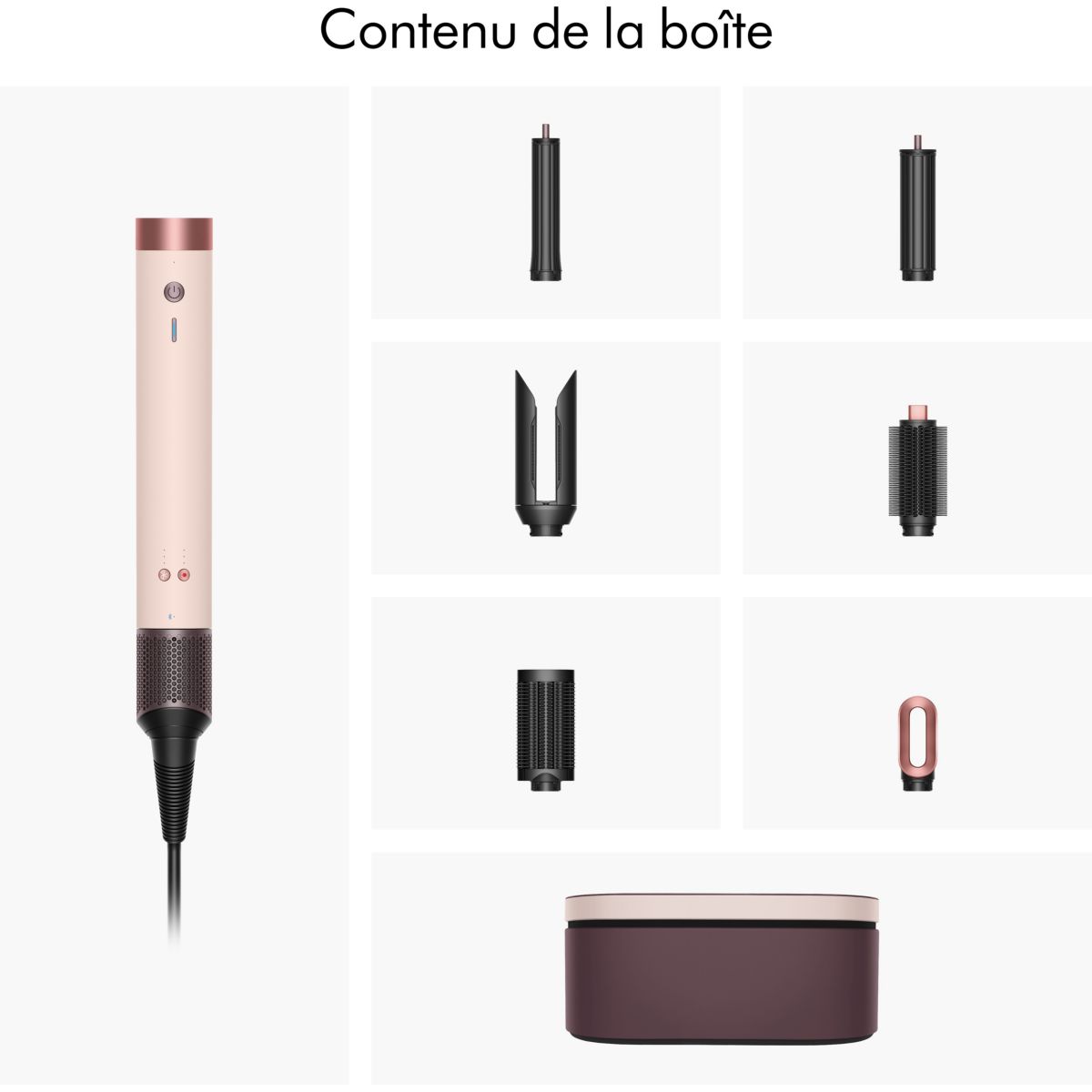 Fer multistyle Airwrap Co-anda 2x Cheveux raides à ondulés Rose Céramique couleur unique, DYSON