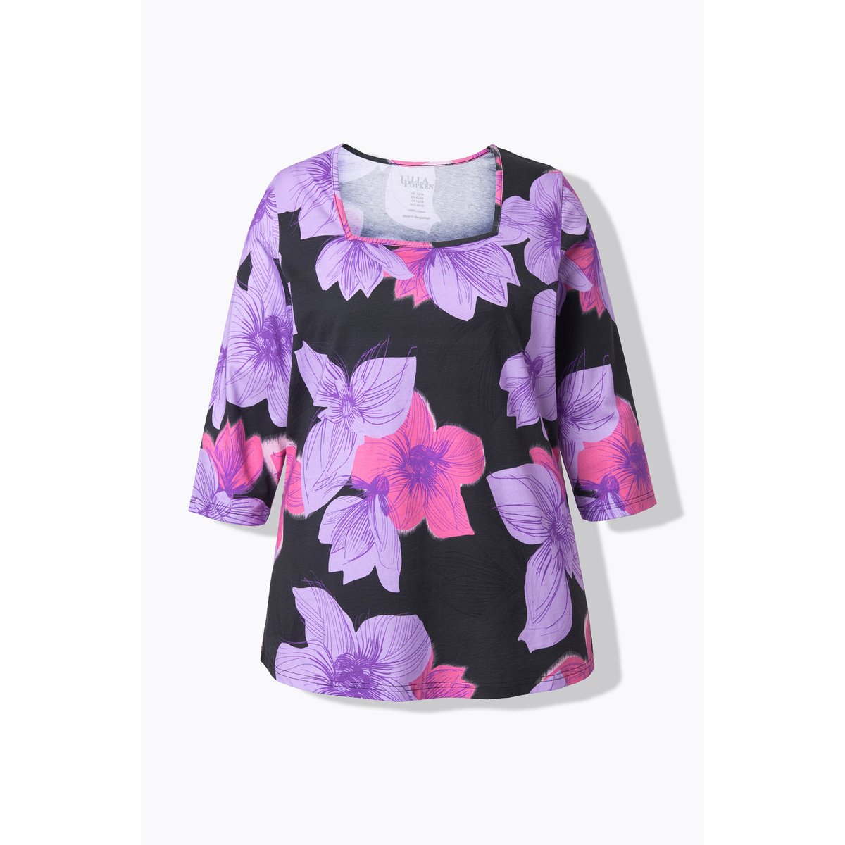 T-shirt à fleurs noir, ULLA POPKEN