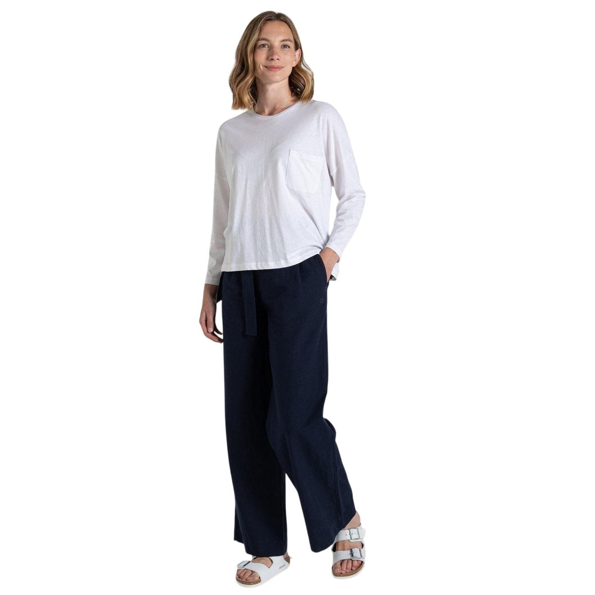 T-shirt uni manches longues EMERE blanc, CRAGHOPPERS