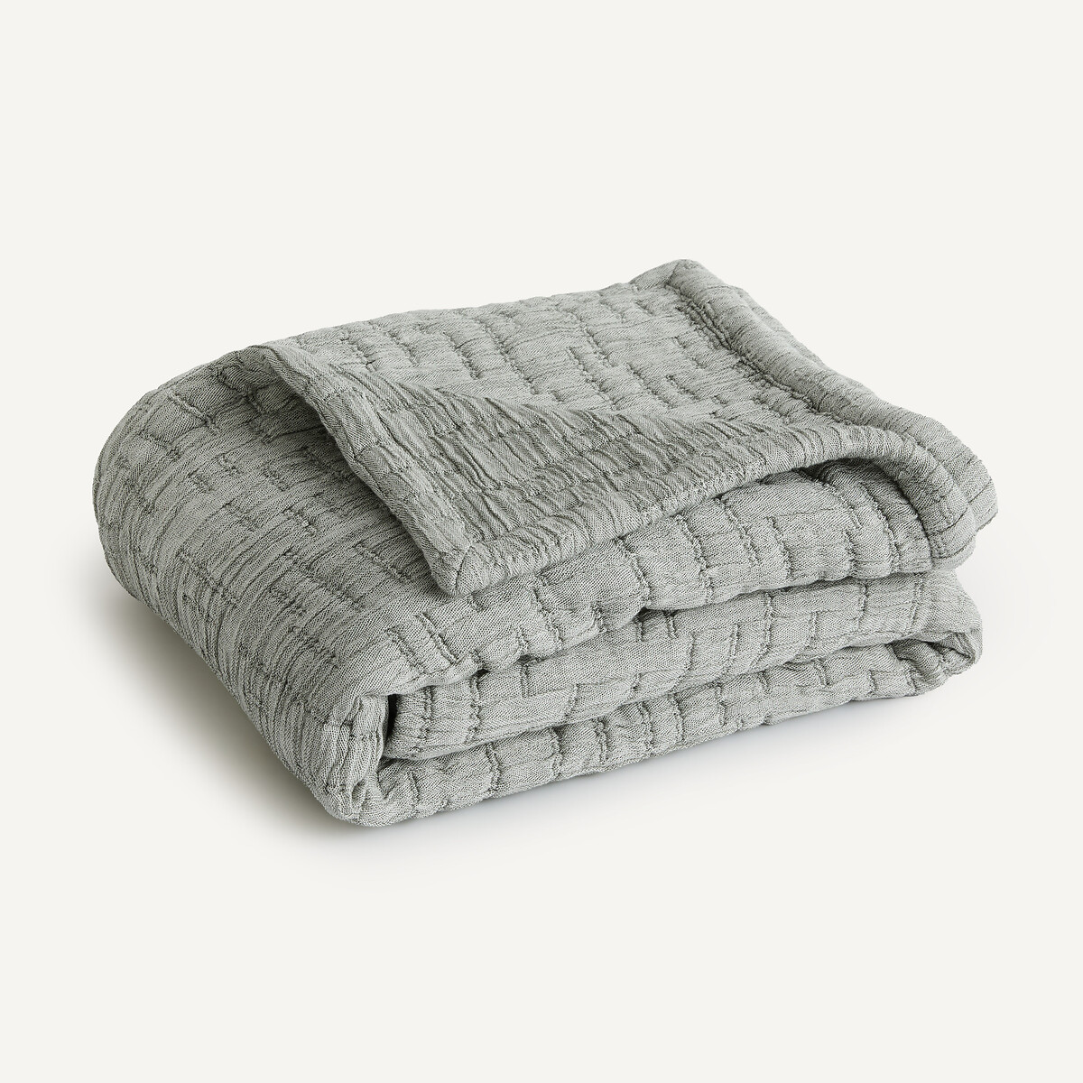 Edredon en jacquard de gaze, EMETH vert minéral, AM.PM