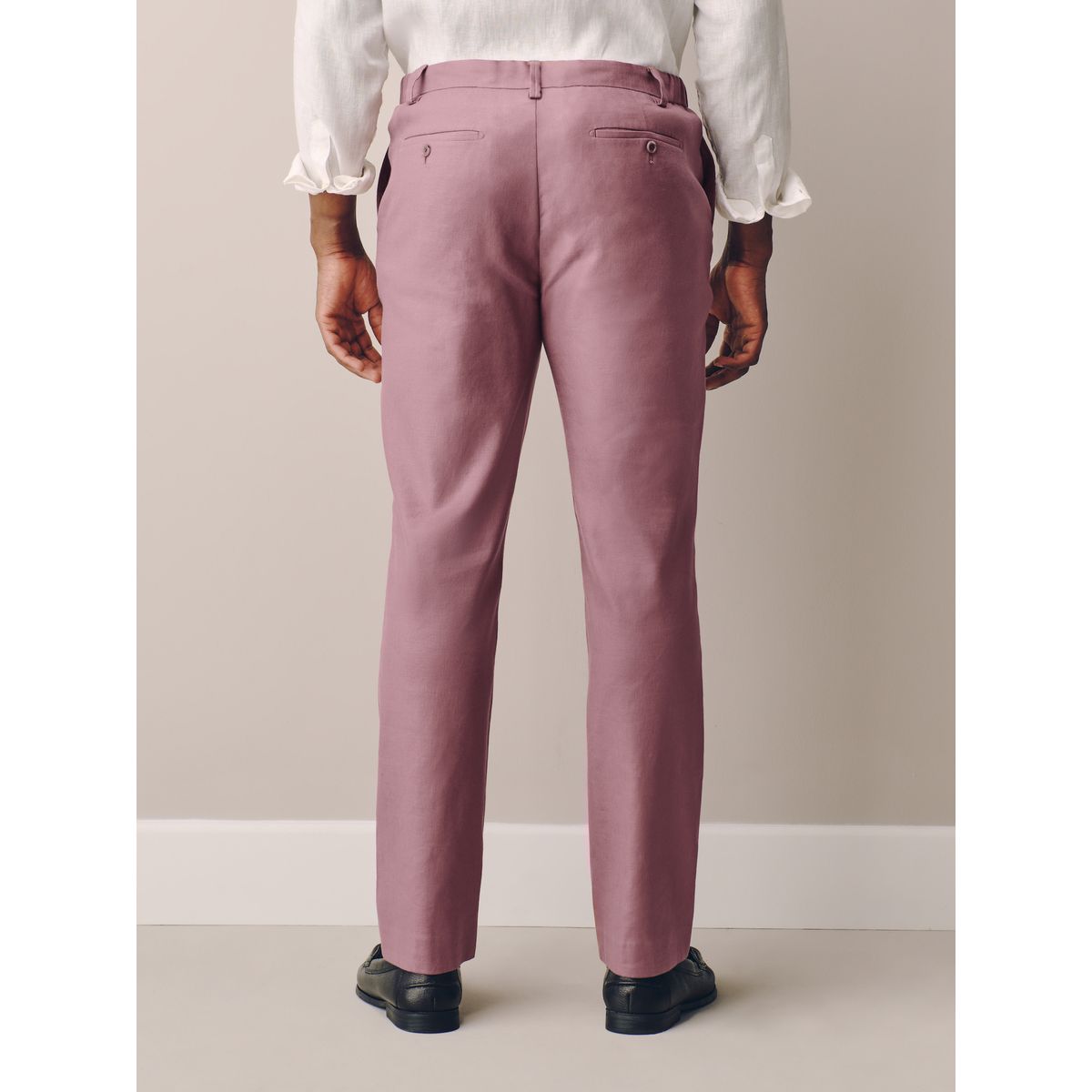 Pantalon habillé en lyocell tencel™ et lin rose, NEXT