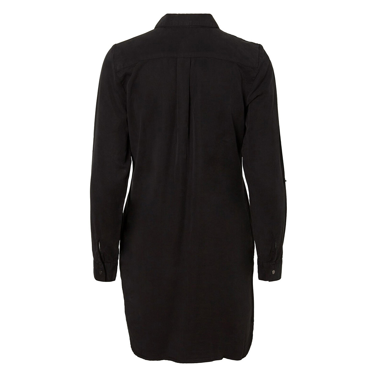 Vestido-camisa com molas de pressão preto , VERO MODA
