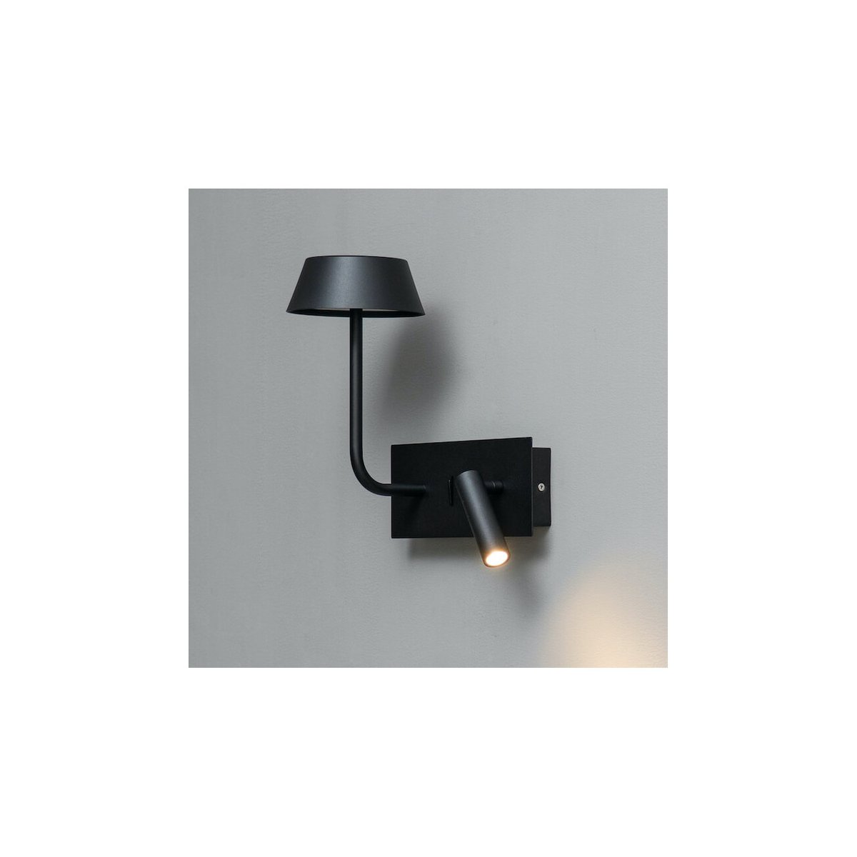 Applique liseuse double interrupteur - FABRO noir, KOSILUM