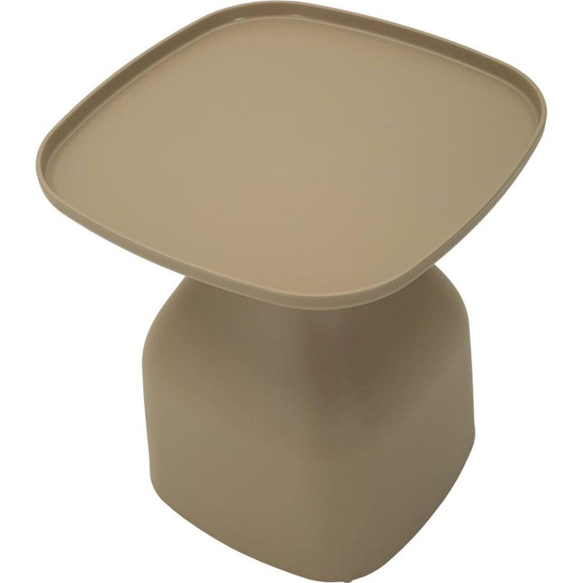 Table basse plateau carré base sculpturale MODERN gris, RECOLLECTION