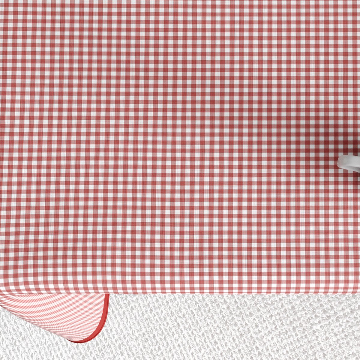 Nappe rectangulaire anti tache Coton Vichy Rouge rouge, EDEN