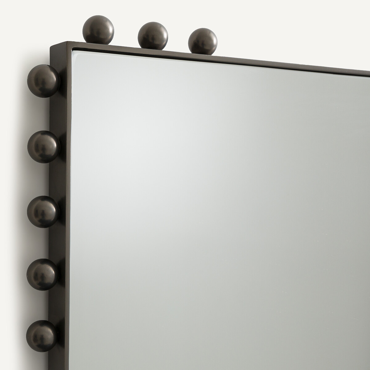 Arama Mirror with Nickel Lacquer Finish and Beaded Edging, H96cm black, AM.PM