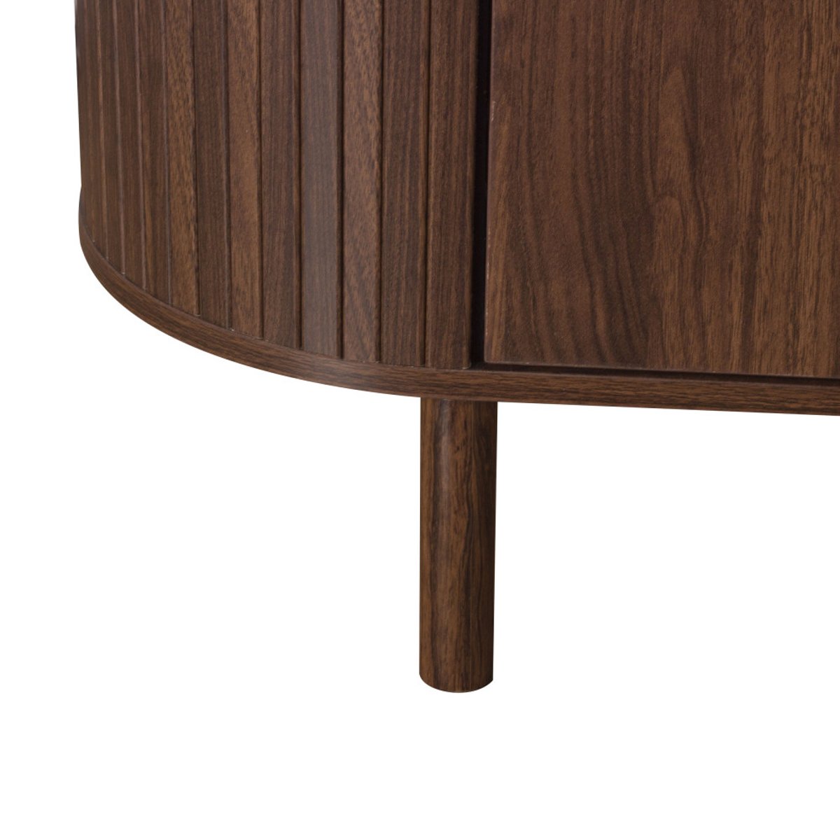 Buffet 3 portes en bois effet  travertin L 160 cm- ALMA bois foncé, DRAWER