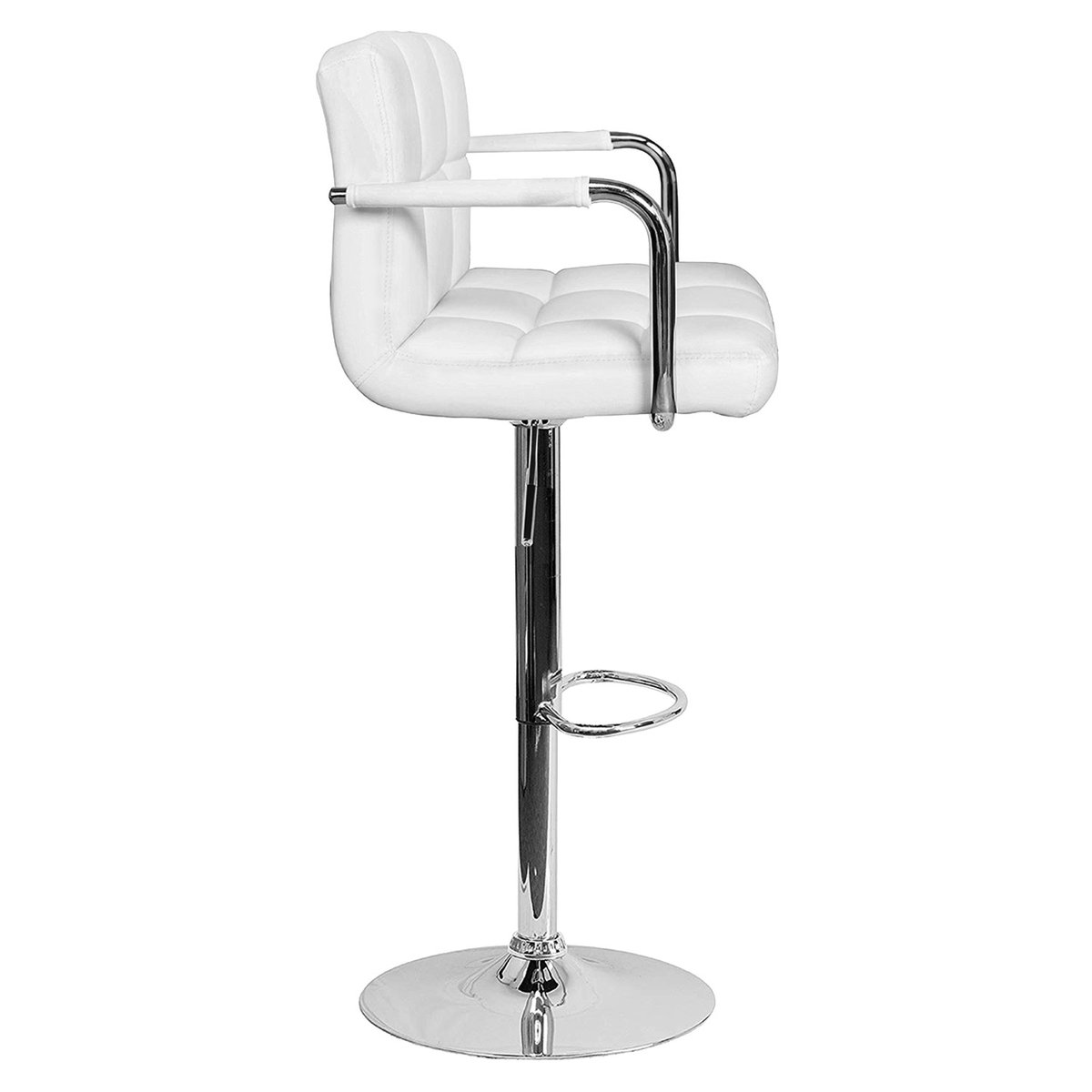 Lot de 2 tabourets de bar, MIKE blanc, métalique, HAPPY GARDEN