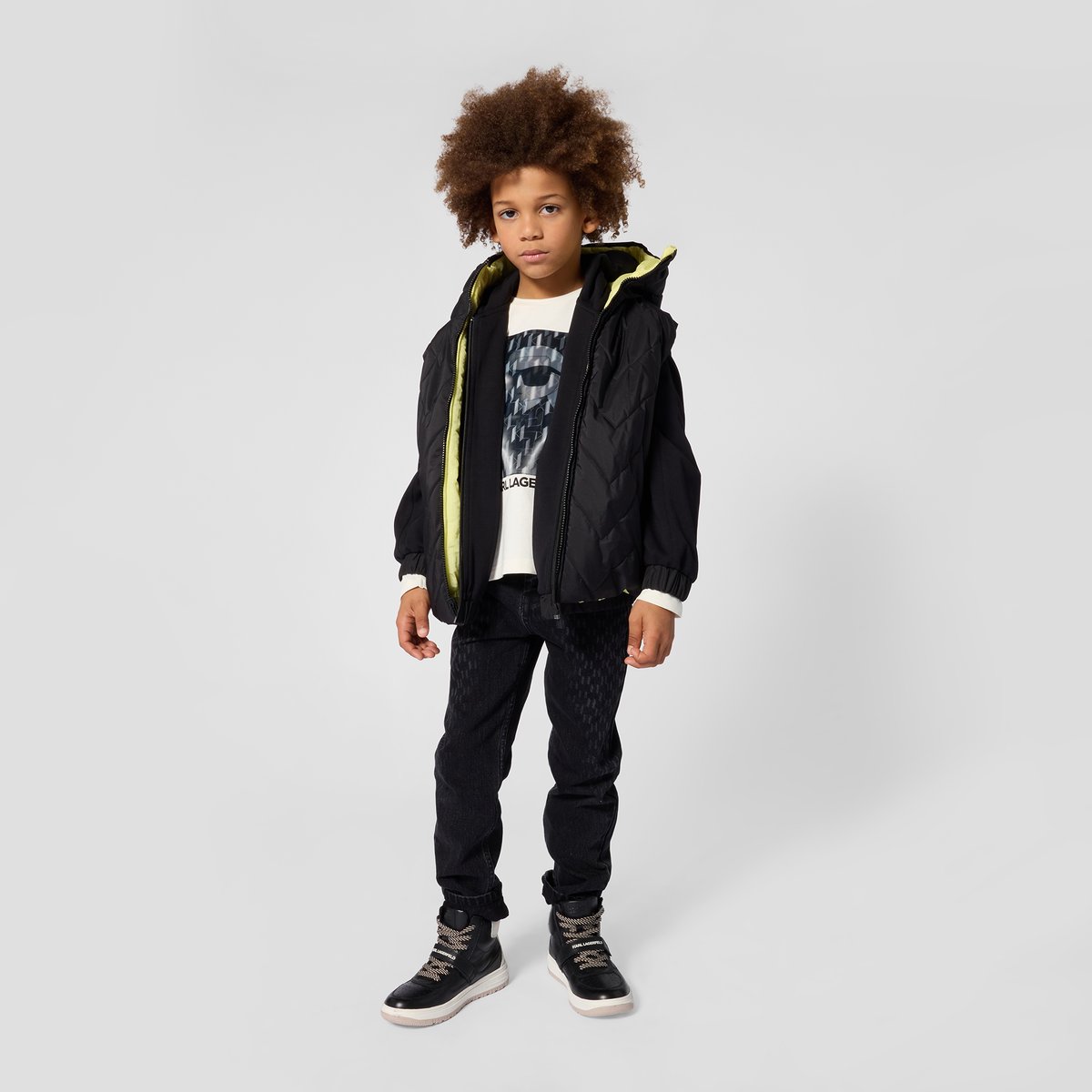 Tee-shirt manches longues creme, KARL LAGERFELD KIDS