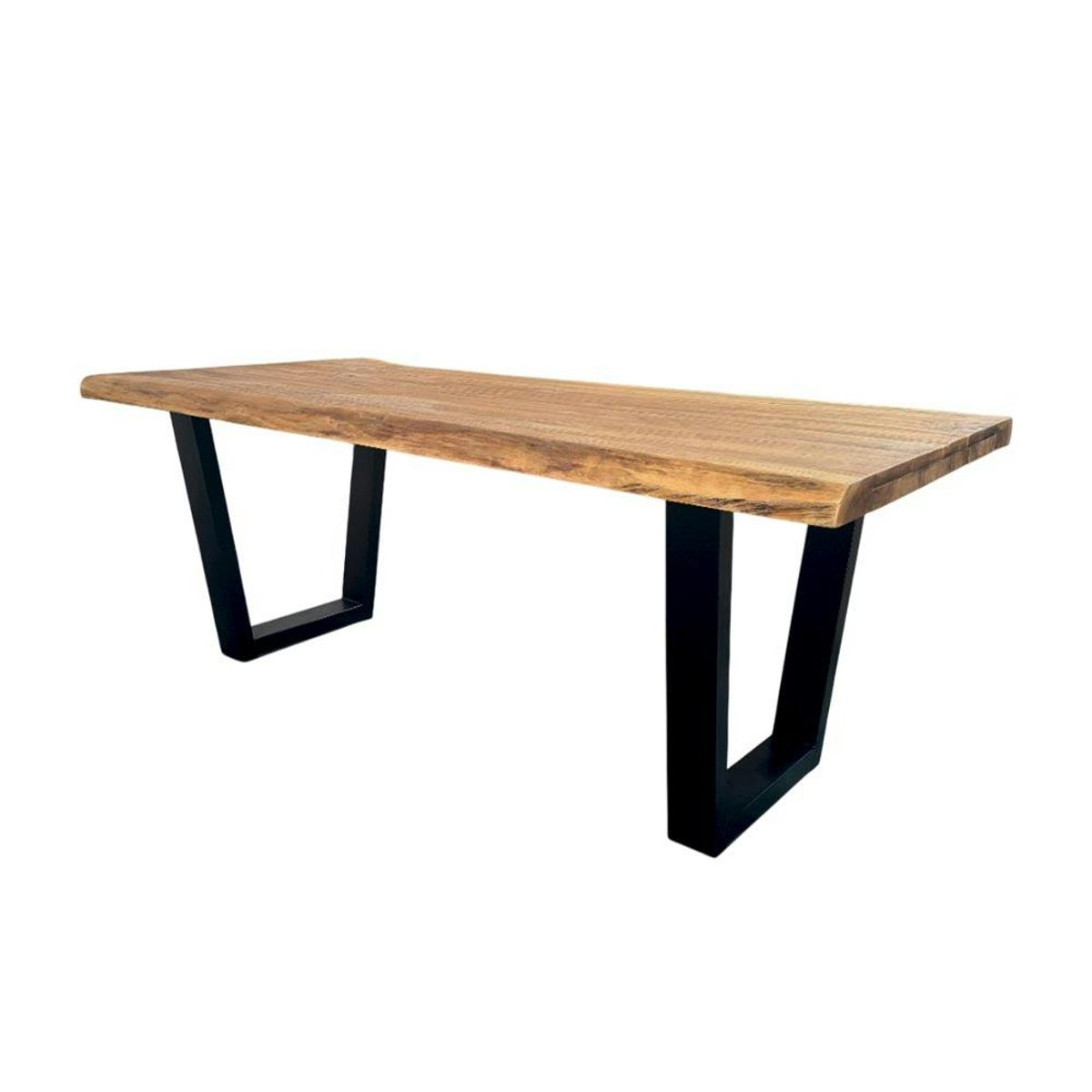Table à manger bois de teck recyclé, pieds en U 200 cm TIMOR bois naturel, PIER IMPORT