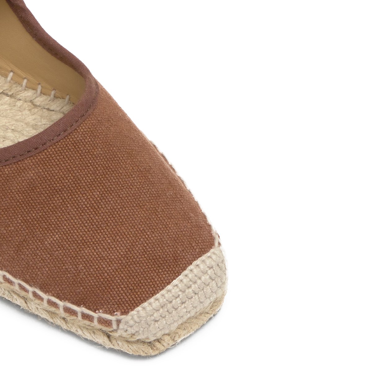 Espadrilles plates style Mary-Jane en coton PADUA PLATFORM cognac, CASTANER