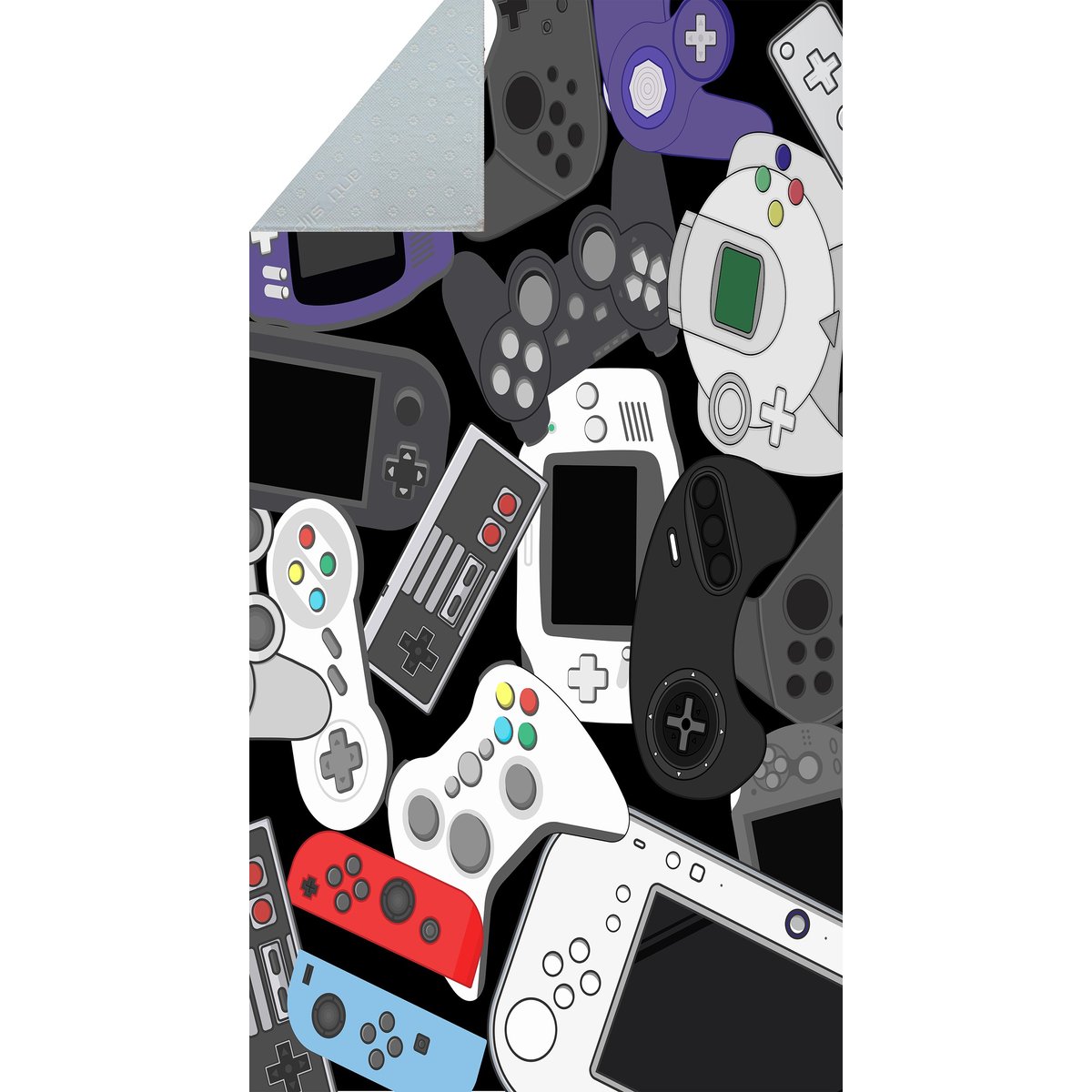 Tapis chambre enfant Gamer noir, EDEN