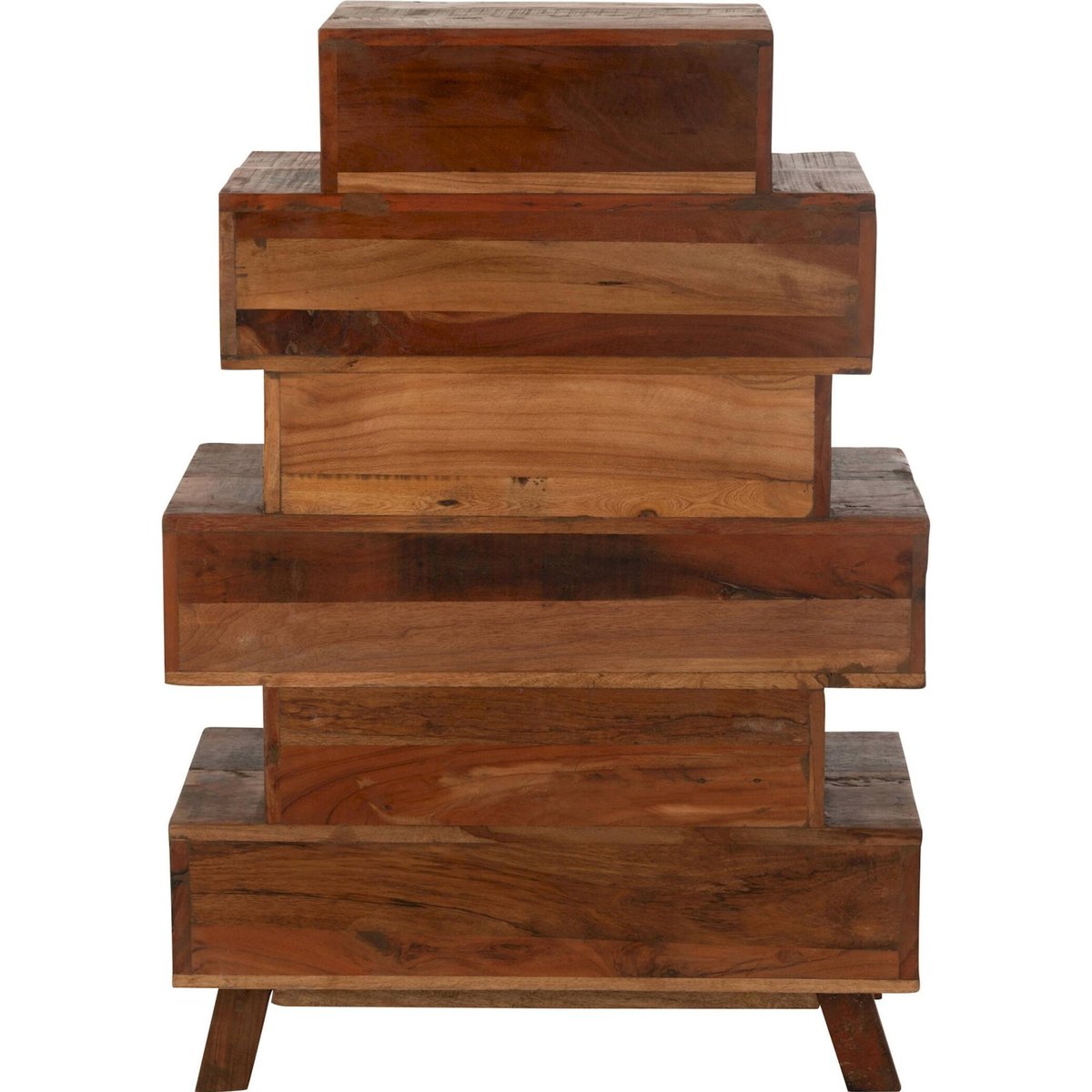 Étagère à tiroirs vintage en bois recyclé naturel, RECOLLECTION